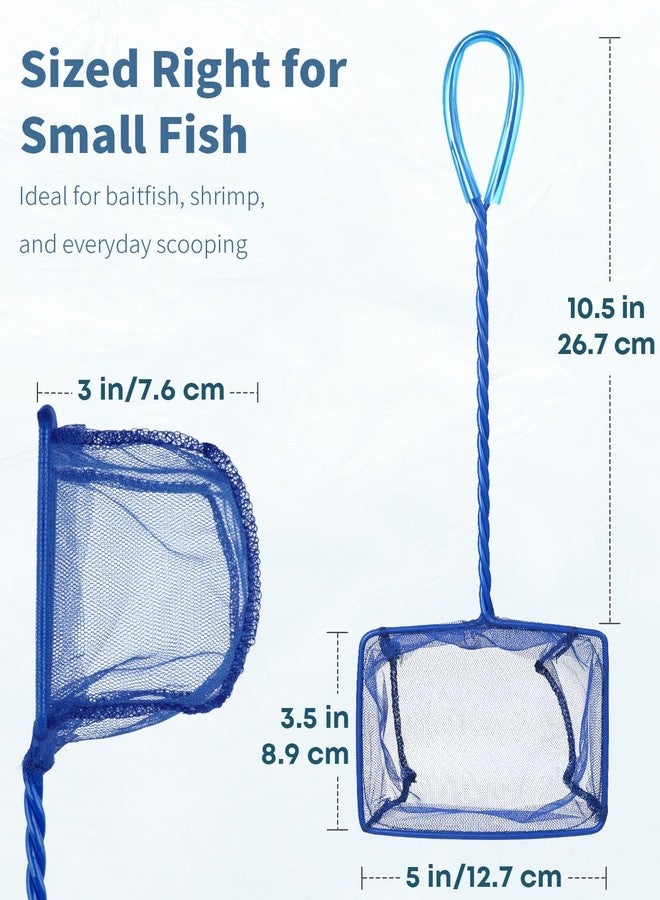 باوفلي شبكة صيد الأسماك Pawfly لأحواض السمك، شبكة لأحواض السمك، شبكة لأحواض السمك بمقبض معدني مضفر وشبكة نايلون، شبكة صغيرة لصيد الأسماك الصغيرة في البرك، المياه العذبة والمالحة، 5 بوصات × 3.5 بوصات - Image 2