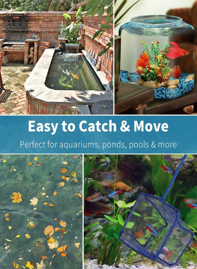 باوفلي شبكة صيد الأسماك Pawfly لأحواض السمك، شبكة لأحواض السمك، شبكة لأحواض السمك بمقبض معدني مضفر وشبكة نايلون، شبكة صغيرة لصيد الأسماك الصغيرة في البرك، المياه العذبة والمالحة، 5 بوصات × 3.5 بوصات - Image 5