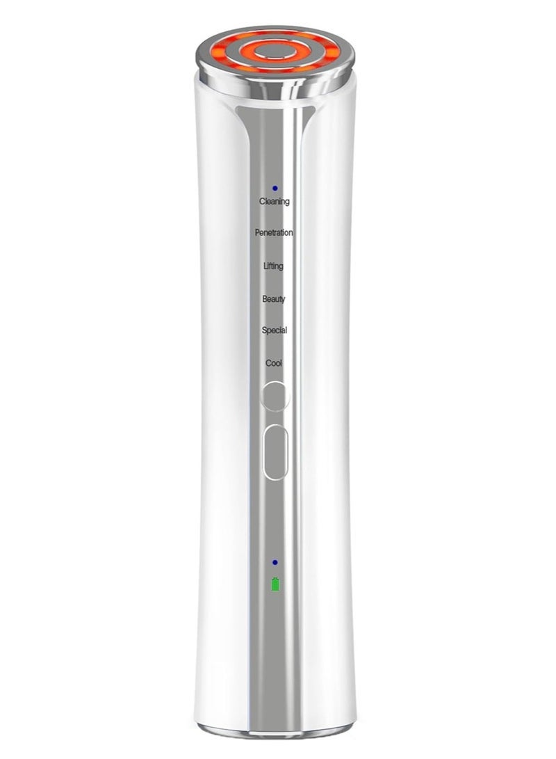 Microcurrent Facial Device, Facial Massager, Home Use Skin Tightening Machine Light Therapy for Face Eye Neck Lifting 6 in 1 Skin Care Tool