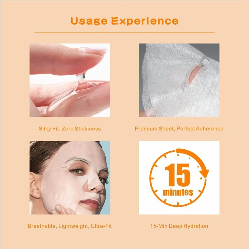 Meleell 18 Pack Collagen Face Masks Skincare Bulk,Hydrating Spa Face Mask Beauty for Sensitive Skin,Sheet Mask for Skin Care, Facial Mask Sets Birthday Party Gifts for Women/Teen Girls/Kids - Image 4