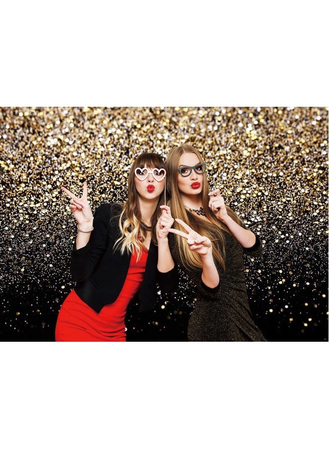 LTLYH 7X5ft Black and Gold Backdrop Golden Spots Backdrop Christmas New Year Party Photography Backdrop Vintage Astract Background Family Party Newborn Studio Props Backdrop 129 - Image 2