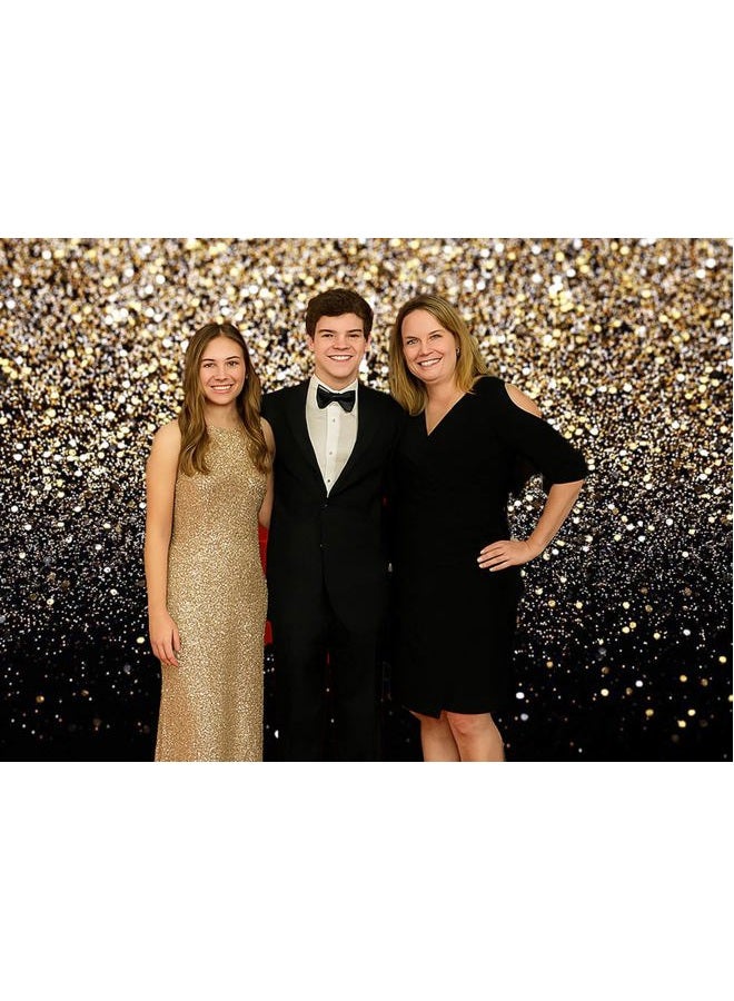 LTLYH 7X5ft Black and Gold Backdrop Golden Spots Backdrop Christmas New Year Party Photography Backdrop Vintage Astract Background Family Party Newborn Studio Props Backdrop 129 - Image 3