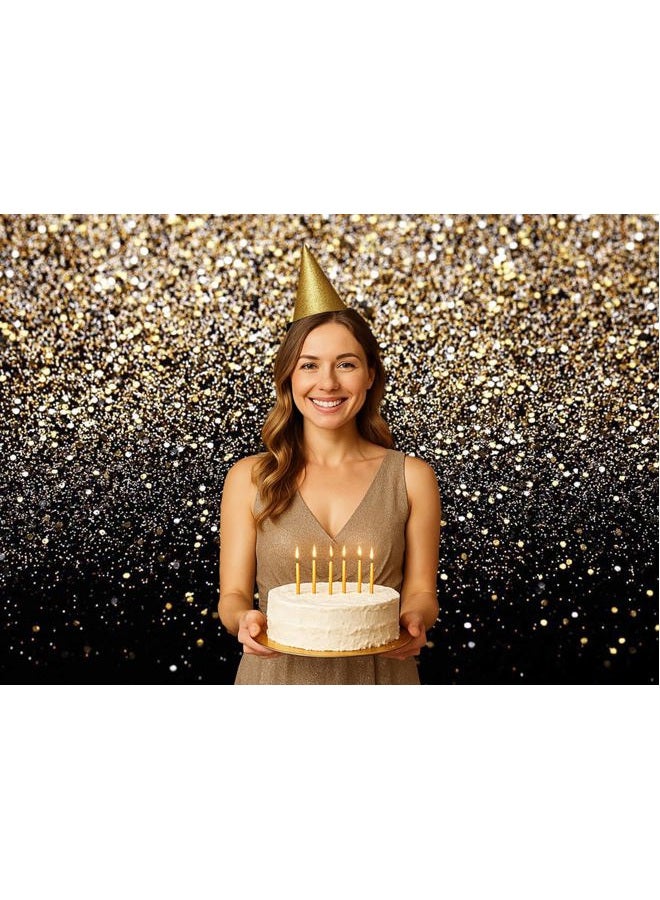 LTLYH 7X5ft Black and Gold Backdrop Golden Spots Backdrop Christmas New Year Party Photography Backdrop Vintage Astract Background Family Party Newborn Studio Props Backdrop 129 - Image 4