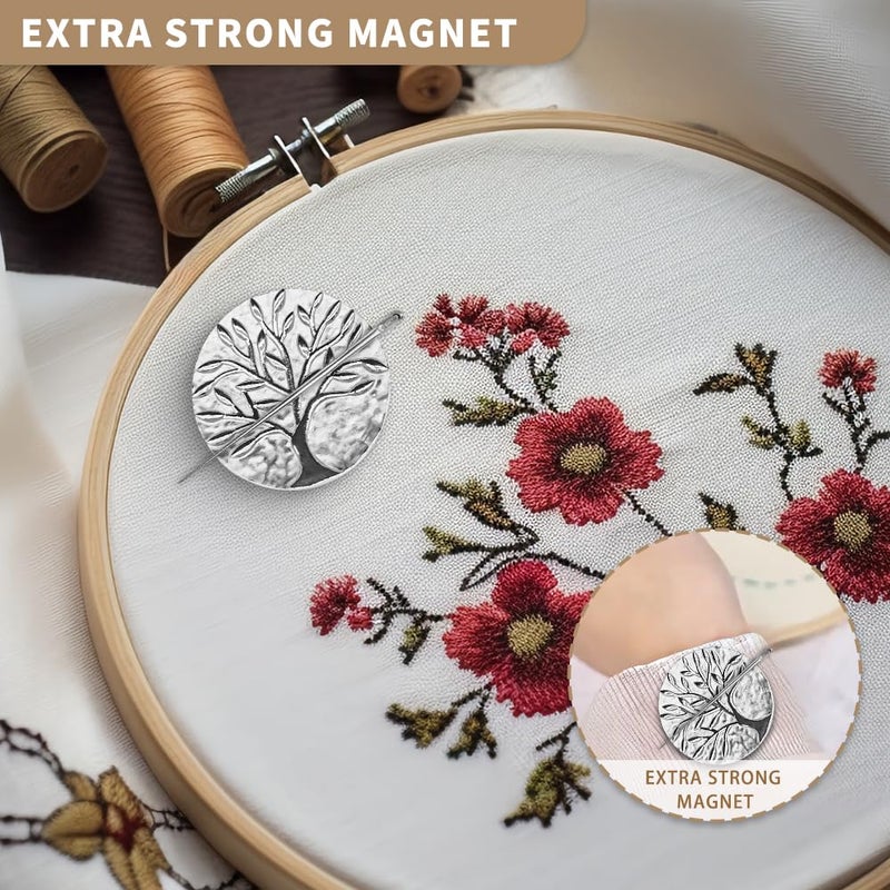 VODOZAVA Needle Minder Magnet, Magnetic Needle Minder, Needle Minders Magnetic Cross Stitch Accessories, Magnetic Needle Holder, Life Tree, Butterfly, Cats, Owl, Heart (TreeofLife) - Image 3