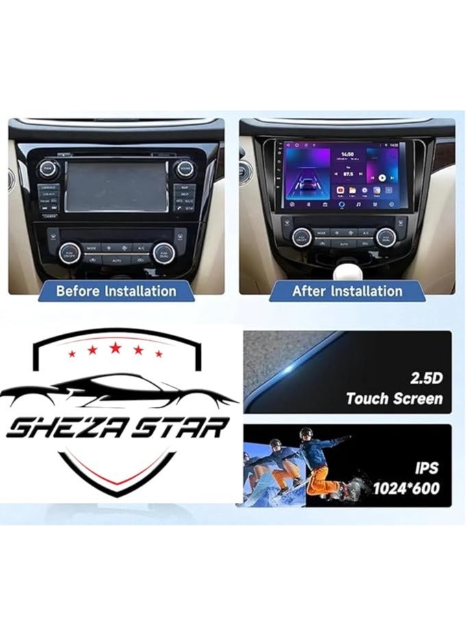 SHEZA STAR Android Car Stereo for Nissan X-Trail Rogue Qashqai 2014-2018 4GB RAM 32GB ROM Support Carplay, M-Link Wi-Fi BT,GPS, 10 Inch IPS Screen with AHD Camera Included (Auto AC) - Image 2