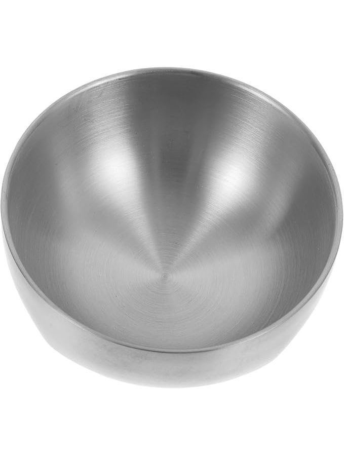 Double Layer Insulated Stainless Steel Bowl 12 5X12 5X6CM Silver Noodle Rice Bowl - Image 1