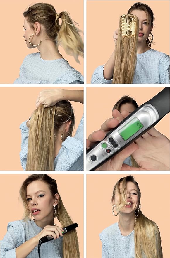 CAISHA 24 Hairpiece Ponytail Clip On Extension Long Hair Straight Red Mix H620