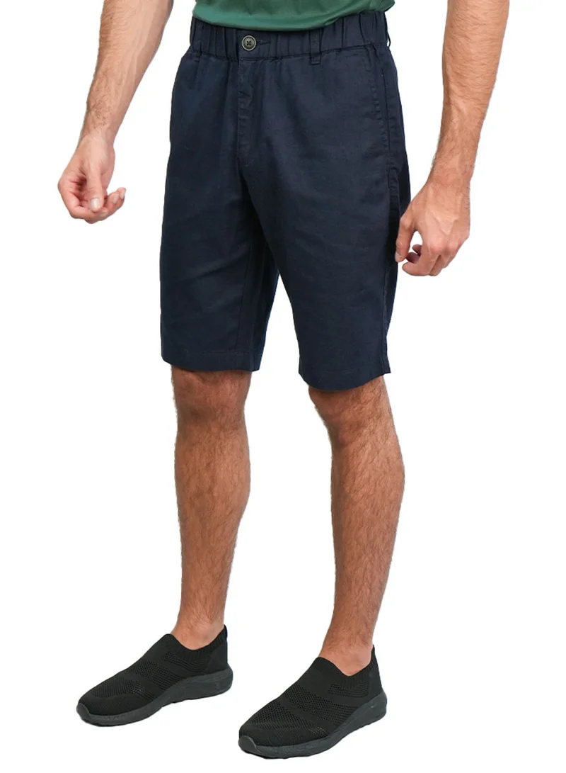جيوردانو Men's Slim Linen Cotton Bermuda Shorts