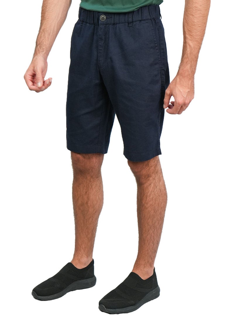 GIORDANO Men's Slim Linen Cotton Bermuda Shorts - Image 1
