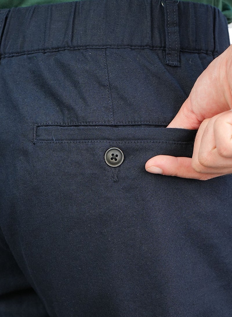 GIORDANO Men's Slim Linen Cotton Bermuda Shorts - Image 5