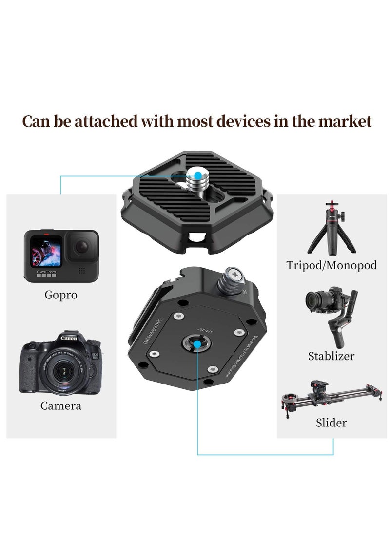 كابتن تيك F38 Camera Quick Release Plate w 1/4" to 3/8" Screw Thread, Quick Release Plate Camera Tripod Mount Adapter for Sony / Canon Monopod DSLR Stabilizer Slider - Image 2