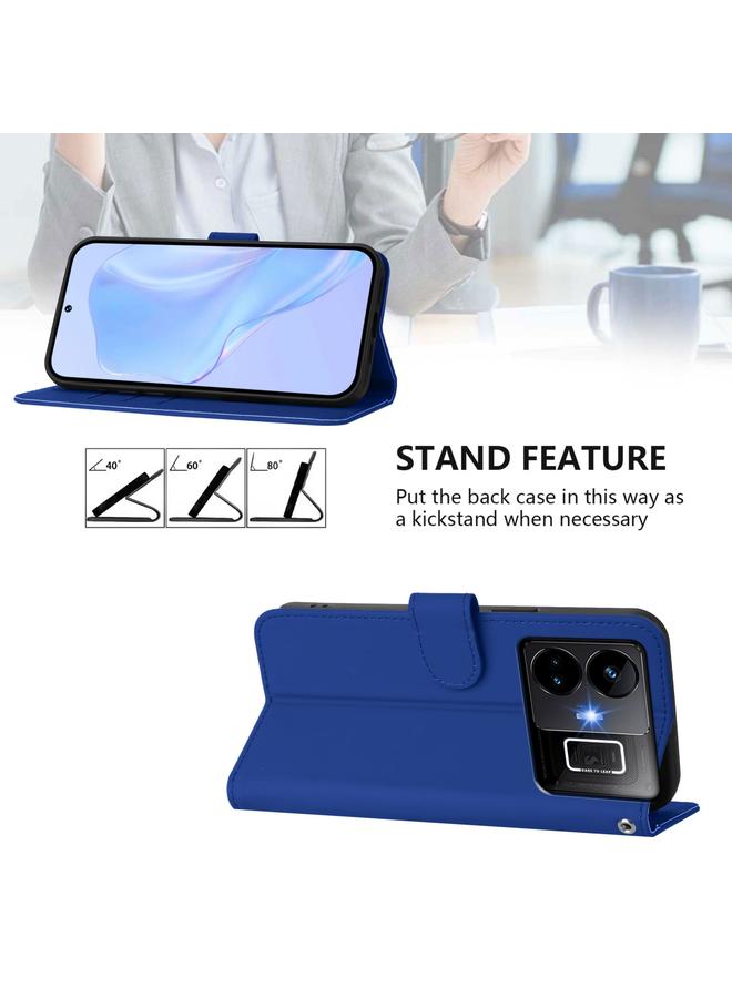 S-TOP Case For Realme GT3 5G / GT Neo 5 240W Skin Feel Solid Color Leather Phone Case with Lanyard - Image 3