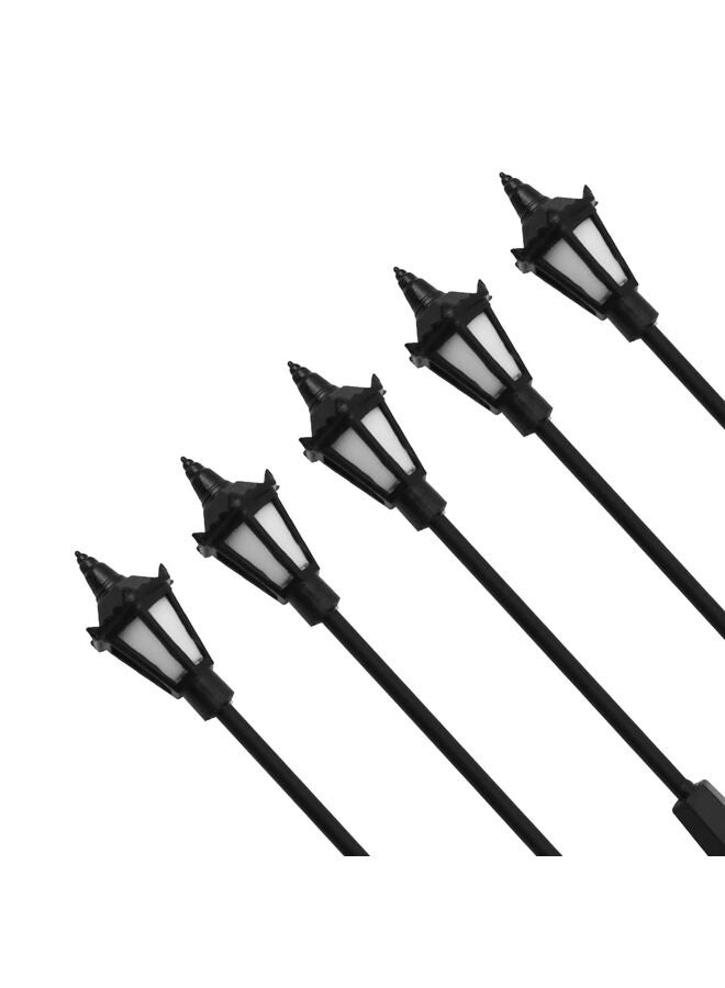 6PCS Model Railway Lamppost Lamps Street Lights 2.6" LEDs Dollhouse Miniature Street Lights Mini Street Lamps Post Lights Pathway Lantern for Micro Landscape Accessories (B) - Image 4