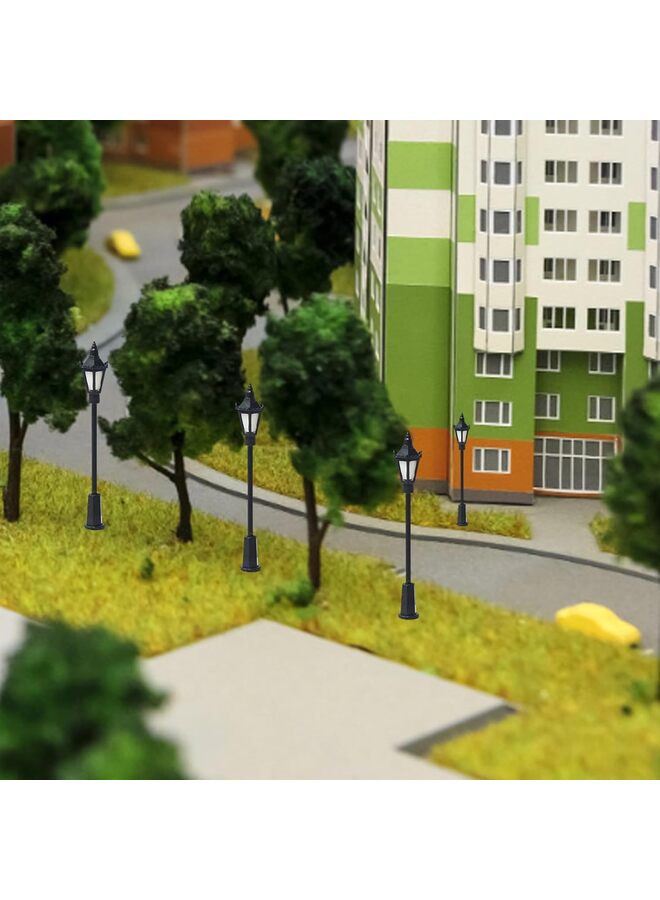6PCS Model Railway Lamppost Lamps Street Lights 2.6" LEDs Dollhouse Miniature Street Lights Mini Street Lamps Post Lights Pathway Lantern for Micro Landscape Accessories (B) - Image 5