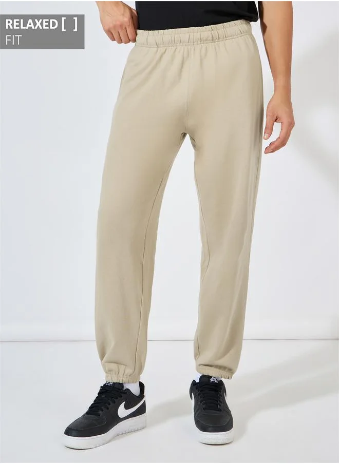 Styli Relaxed Fit French Terry Joggers with Elasticated Hem