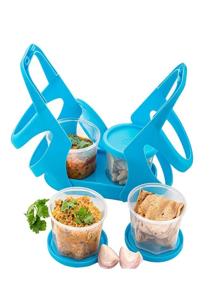 Gelofler Plastic Lunch Box with Stand | 200ml Food Containers | 2-in-1 Tiffin for School & Office | Compact & Lightweight Lunch Carrier | BPA-Free, Leak-Proof, Microwave-Safe Meal Box - Image 1