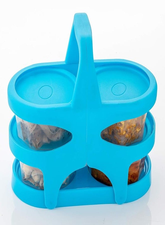 Gelofler Plastic Lunch Box with Stand | 200ml Food Containers | 2-in-1 Tiffin for School & Office | Compact & Lightweight Lunch Carrier | BPA-Free, Leak-Proof, Microwave-Safe Meal Box - Image 2