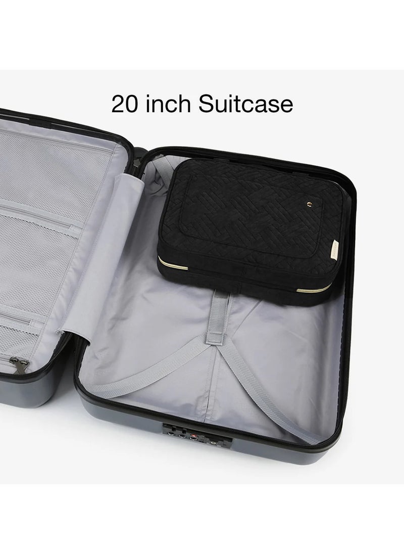 BAGSMART - BAGSMART Bonchemin Black the Space Saver Toiletry Bag Travel Bag with Hanging Hook, Waterproof Cosmetic Bag, Travel Organizer for Accessories, Shampoo, Full Size Container, Hygiene Supplies - Image 1