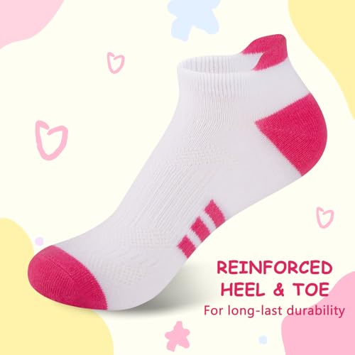 Comfoex 12 Pairs Girls Socks 4-6 6-8 8-10 Years Old Athletic Ankle Cotton Short Socks For Little Big Kids - Image 3