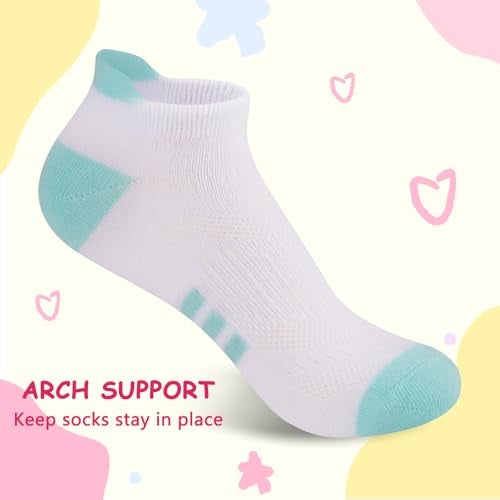 Comfoex 12 Pairs Girls Socks 4-6 6-8 8-10 Years Old Athletic Ankle Cotton Short Socks For Little Big Kids - Image 4