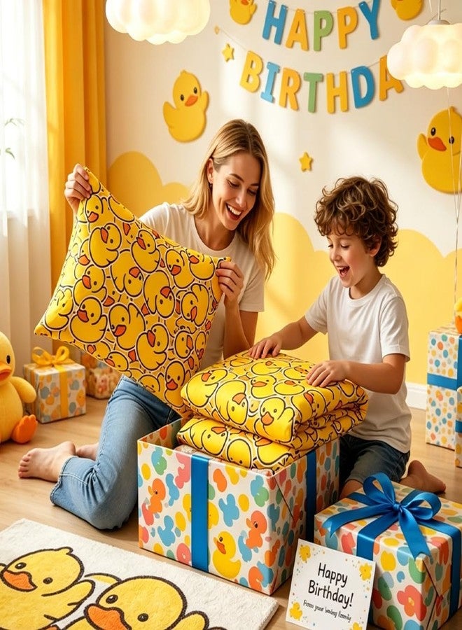 ARIGHTEX Queen Bed Sheet Set Kids Soft Microfiber Breathable Yellow Rubber Duck Bedding All-Round Elastic Pocket 3 Pieces Queen Fitted Sheet Set for Boys and Girls (Without Flat Sheet) - Image 5
