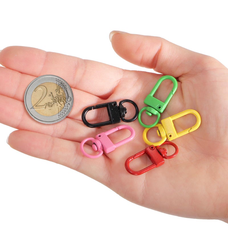 ZAVOOS 200 Pieces Lanyard Swivel Snap Hooks, Colorful Heavy Duty Key Chain Hooks, Small Lobster Claw Keychains Clasps for Jewelry Bag Making, Art Crafts - Image 4