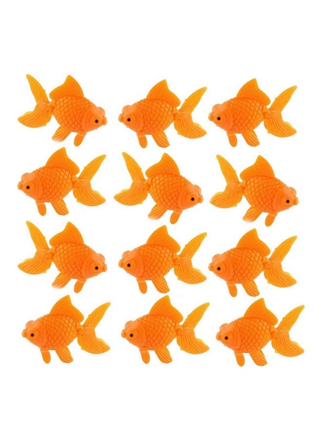 XMHF XMHF 12 Pieces Artificial Plastic Gold Fish Realistic Floating Orange Goldfish Fake Fish Ornament Decorations for Aquarium Fish Tank  - Image 1
