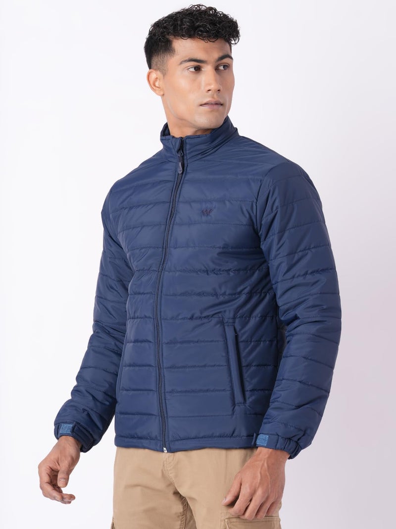 Wildcraft Men Alpine Solid Nylon Blend Collored Casual Quilted Husky Jacket, Full Sleeve - Regular fit, Navy Blue, M - Image 2