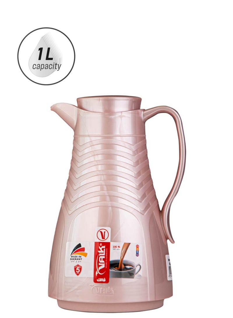 Valk 2 Model Vacuum Flask With Double Wall Glass 1.0 Liter  Wide Mouth With Anti-Leakage Cap Double Walled Travel Mug  Pearl Mocca Color - Image 1