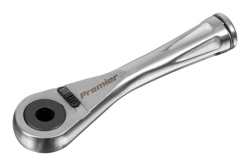Sealey AK6962 Bit Driver Micro Stainless Steel Ratchet, 1/4 Hex, 85mm x 123mm x 42mm, Silver - Image 2