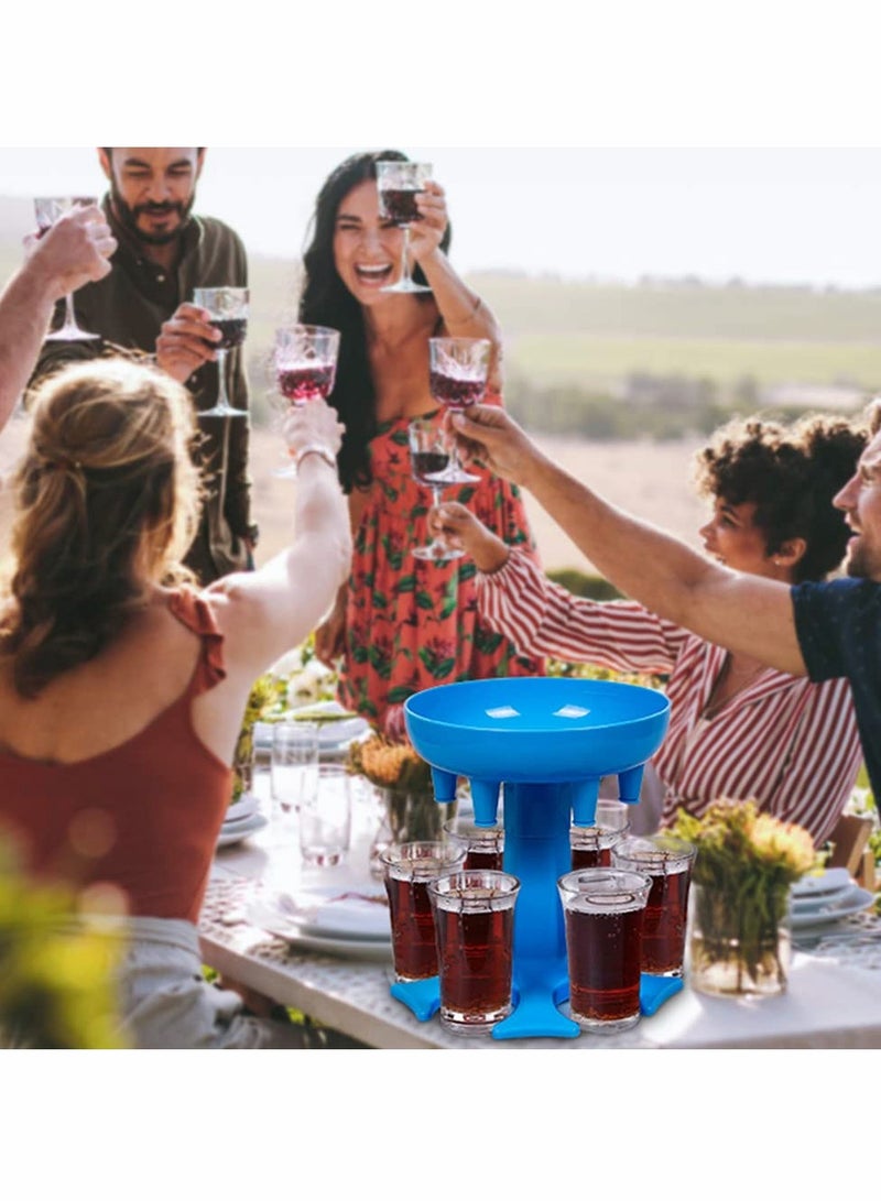Excefore حامل موزع 6 كؤوس شوت، موزع شوت، موزع مشروبات، موزع شوت متعدد 6 أدوات للشرب (أزرق) - Image 5