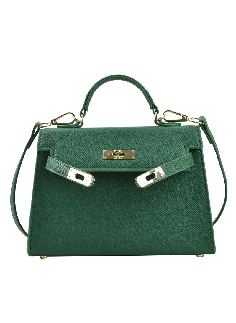 Women's PU Leather Satchel Handbag Crossbody Handbag Shoulder Bag Fashion Bag for Women（Green）