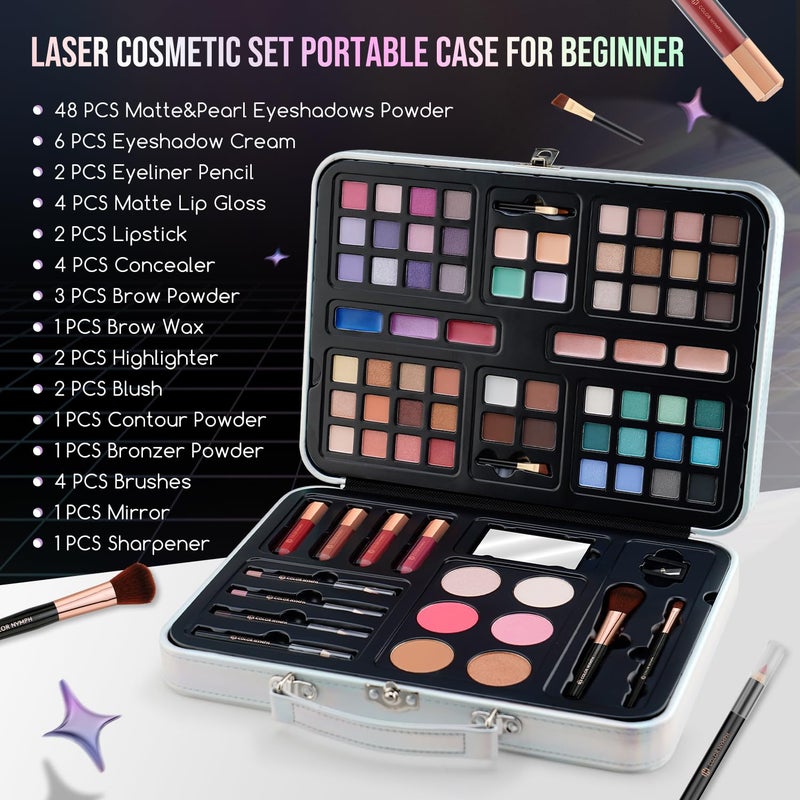 Color Nymph Kids Makeup Sets for Girls, Teen Makeup Kits for Beginner Starter with Silver Case, Portable Traveling Full Makeup Kit with Everything, Cosmetics Makeup Gift Set for Birthday - Image 2