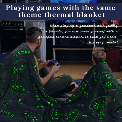 Gitrat Glow in The Dark Blanket Game Controller Throw Blanket, Gamer Gifts Toys for Kids Boyfriend, Boys Teen Soft Cozy Gaming Blanket Gamer Gifts Game Decor Blankets for Home Bedroom 50"x60" - Image 4