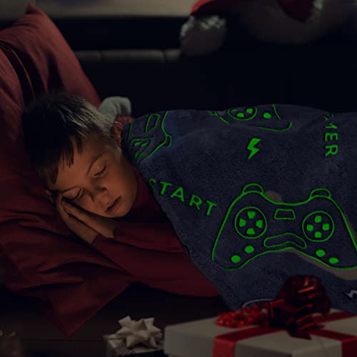 Gitrat Glow in The Dark Blanket Game Controller Throw Blanket, Gamer Gifts Toys for Kids Boyfriend, Boys Teen Soft Cozy Gaming Blanket Gamer Gifts Game Decor Blankets for Home Bedroom 50"x60" - Image 3