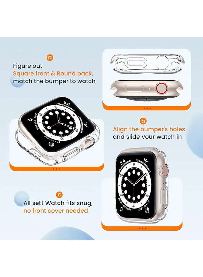 O Ozone 2 Pack Case Compatible with Apple Watch Series 10 42mm, Ultra Thin Soft TPU Shockproof Case Cover Bumper Protector for iWatch Accessories - Clear  - Image 4