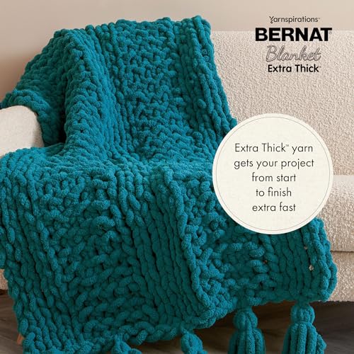 Bernat Blanket Extra Thick Navy Yarn - 1 Pack of 21.12oz/598.74g - 100% Polyester - #7 Jumbo - 72 Yards - Chunky Yarn for Hand Knitting, Crocheting, Crafts & Amigurumi - Image 3