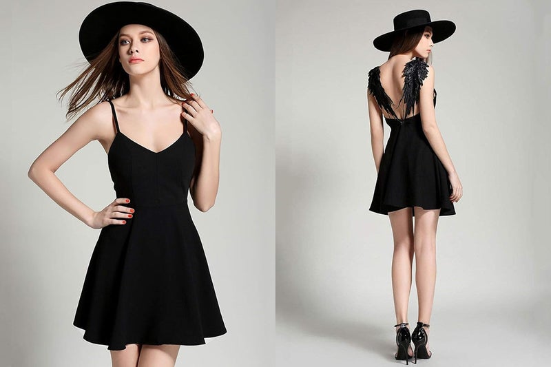 ONWON 1 Pair 3D Angel Wings Embroidered Neckline Lace Trim Applique Sewing On Patches Black Small - Image 5