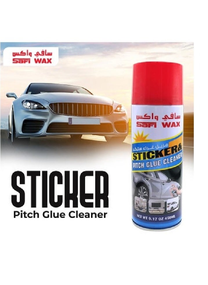 Safi WAX - Car Glue And Pitch Spot Cleaner Spray Suitable And Effective For Removing Grease Stains Sticker And various Sap Deposits Size 450 Ml - Image 1
