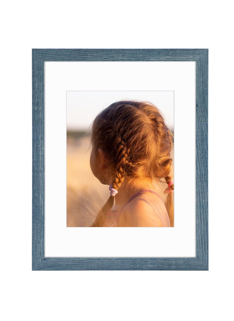 Golden State Art Golden State Art 11x14 Picture Frame with Mat for 8x10  High Definition Glass Wall Mounting Horizontal Vertical Display Blue 1 Pack 