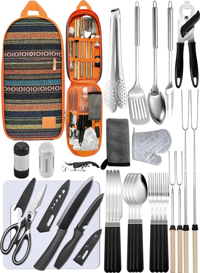 Bsotas Camping Kitchen Set - 31 Essential Utensils and Barbecue, Portable Outdoor Travel, Tent Trailer, Barbecues, Accessories - Image 1