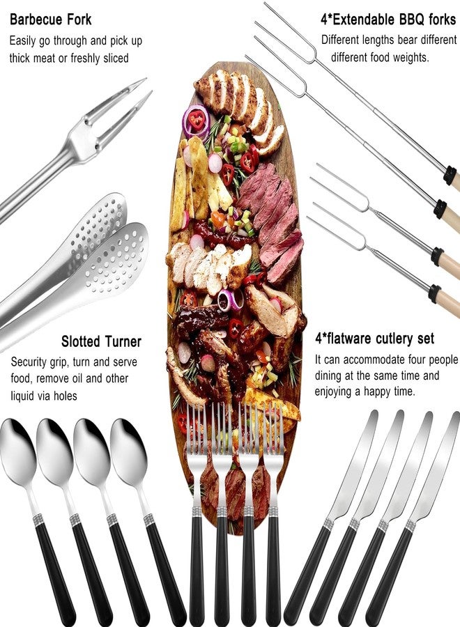 Bsotas Camping Kitchen Set - 31 Essential Utensils and Barbecue, Portable Outdoor Travel, Tent Trailer, Barbecues, Accessories - Image 3