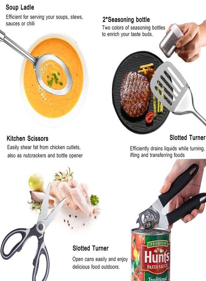 Bsotas Camping Kitchen Set - 31 Essential Utensils and Barbecue, Portable Outdoor Travel, Tent Trailer, Barbecues, Accessories - Image 4