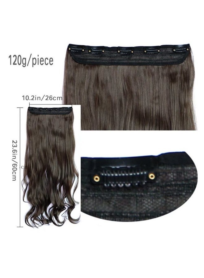 iLUU 24" 120g Long Natural Wave Full Head 5 Clips Hair Extension 1B# Natural Black Color Long Curly Hairpieces Heat-resistant Fiber Clip on in Synthetic Hair Extensions - Image 5