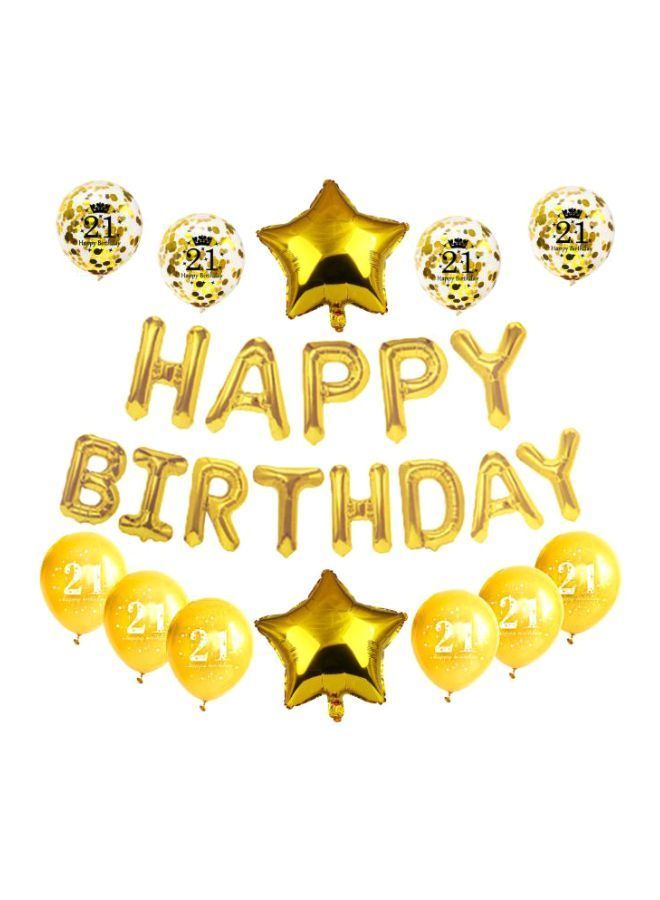 NIBEMINENT 25-Piece Happy Birthday Aluminium Foil Balloon Cover Set - Image 1