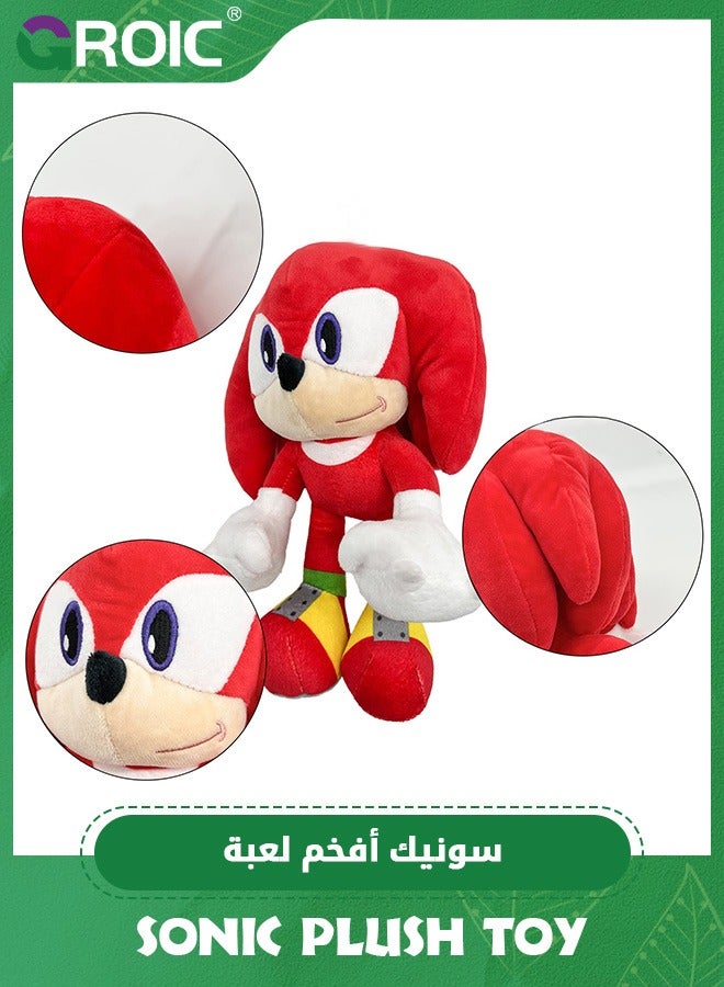 GROIC Red Sonic Knuckles Plush Toy - 12'' Super Soft Doll Animal Stuffed, Animal Soft Stuffed Sonic Stuffed, Perfect for Sonic Fans, Soft Hugging Gifts for Kids - Image 4
