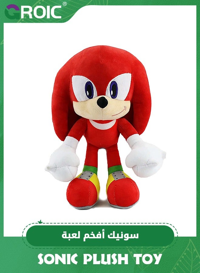 GROIC Red Sonic Knuckles Plush Toy - 12'' Super Soft Doll Animal Stuffed, Animal Soft Stuffed Sonic Stuffed, Perfect for Sonic Fans, Soft Hugging Gifts for Kids - Image 1