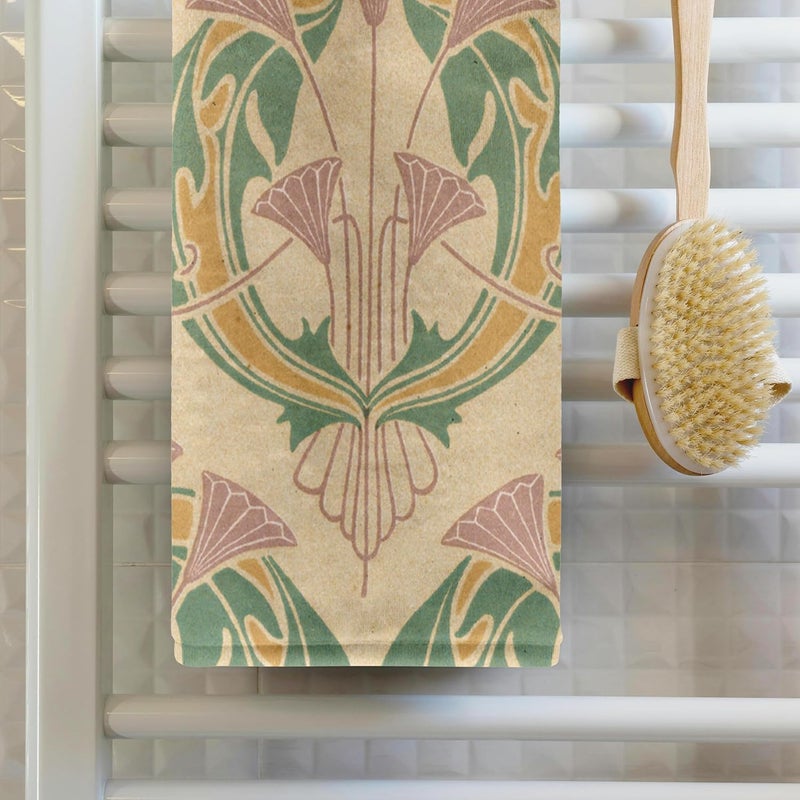 3DROSE 3D Rose Lovely Vintage Art Nouveau Mauve Floral Flower Abstract Design HandSports Towel 15 x 22 - Image 2