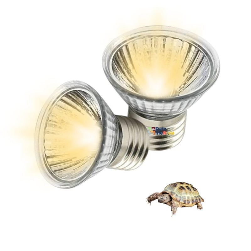 VAYINATO ® 50W (Pack Of 2) Reptile Turtle Heat Lamp Lights, UVA UVB Aquarium Bulbs by Petzlifeworld - Image 1