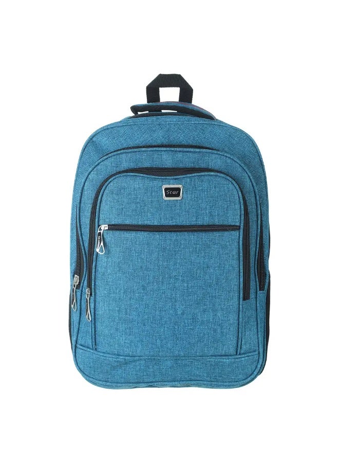 شنطة لاب توب قماش مبطنة ستار، مخرج USB ستار، 4 سوستة، 18 بوصة - تركواز - Image 1